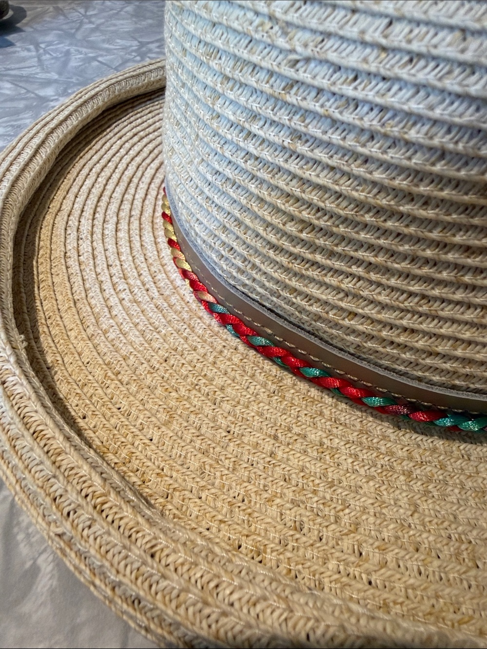 None west Woven Straw Sun Hat with Colorful Braided Trim - Picture 8 of 8